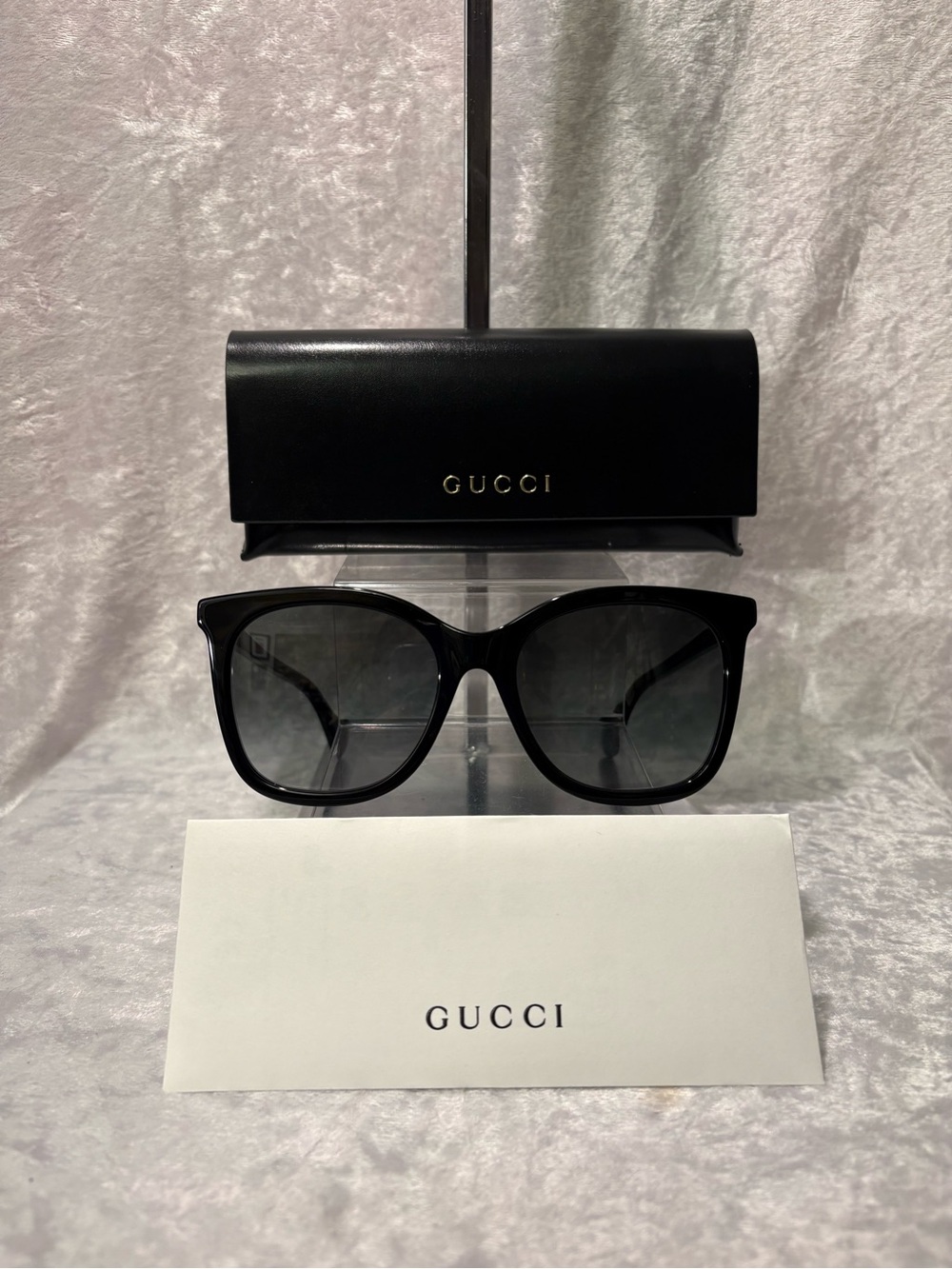 Gucci Marmont GG1071S Sunglasses Black Acetate Grey Gradient
